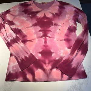 Women’s Pink and red long sleeve tie dye shirt.  Size large.